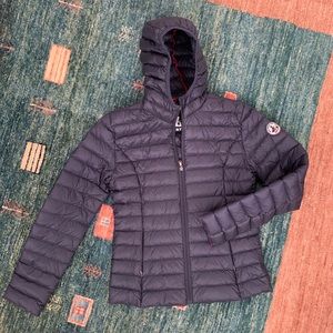 Just Over The Top Down Jacket - Navy Blue